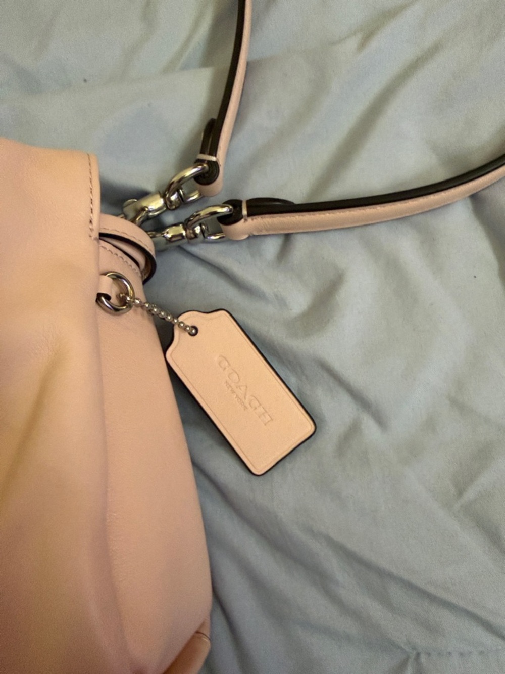 Coach Pebbled Leather Shoulder Bag in Blush Pink - Picture 3 of 7